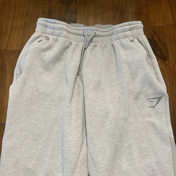 Gymshark Joggers Womens M Gray Fleece Sweatpants Drawstring Pockets Active *HOLE - Picture 5 of 16